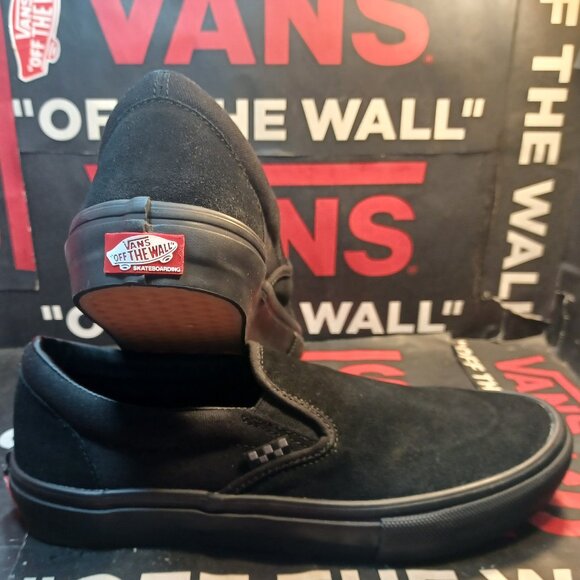 Vans Men's 10 Black/Black Off The Wall Slip-On Skate Shoes